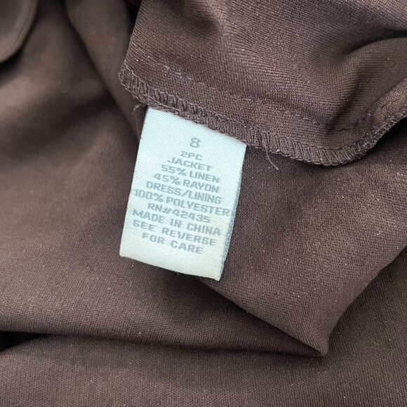 Vintage Dressbarn Polkadot Midi Slip Dress Brown 8 Bias Cut‎ 90s Y2K Whimsygoth - Picture 7 of 11